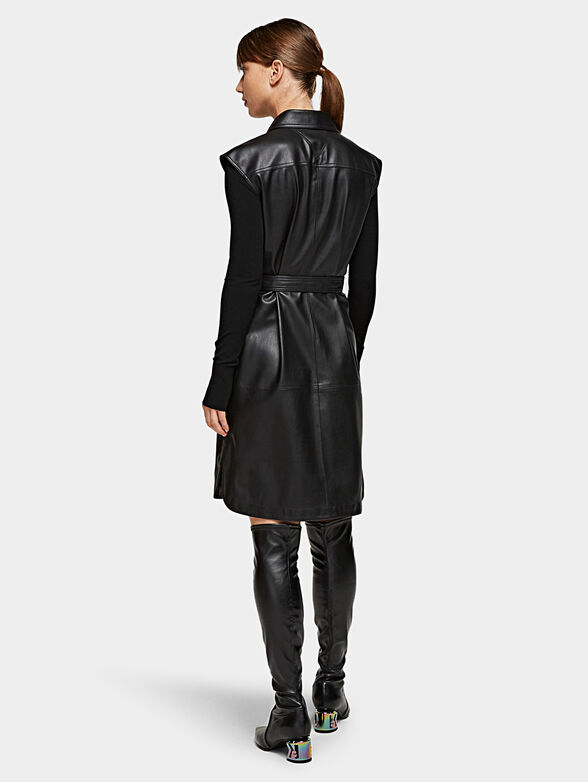 Faux leather dress in black color brand Karl Lagerfeld   Globalbrandsstore.com/en