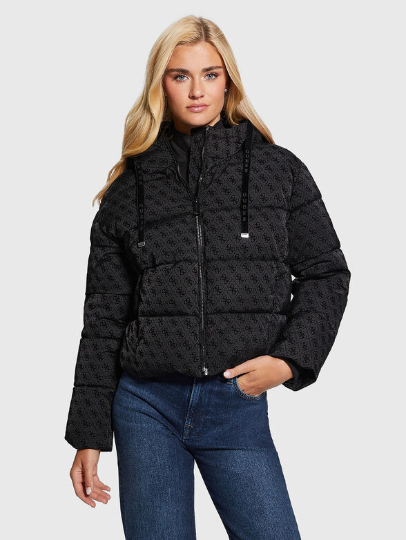 DAISY black puffer jacket with monogram print - 6