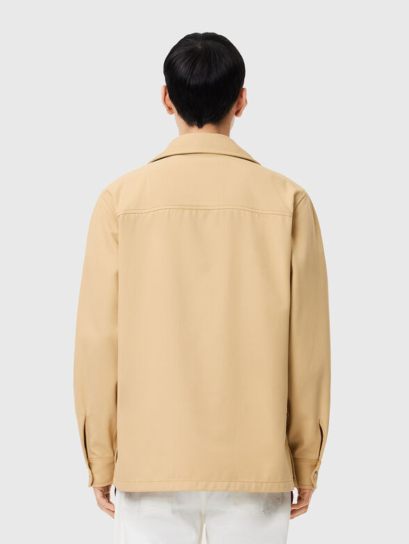 Beige overshirt with pockets - 3