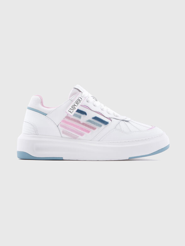 Logo leather sneakers - 1