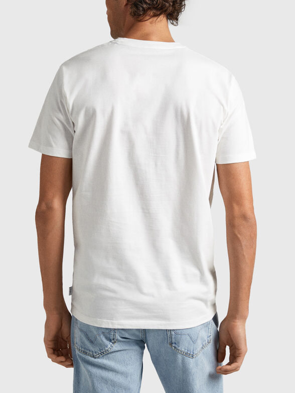 White T-shirt with contrast print  - 3