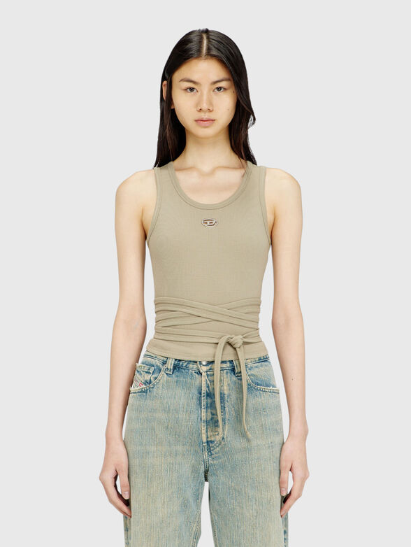 Green ribbed top - 1