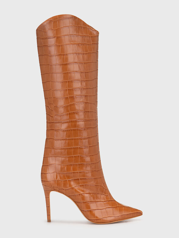 MARYANA brown croc-effect boots - 1