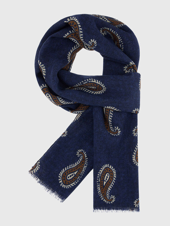 Wool scarf with paisley motifs  - 1