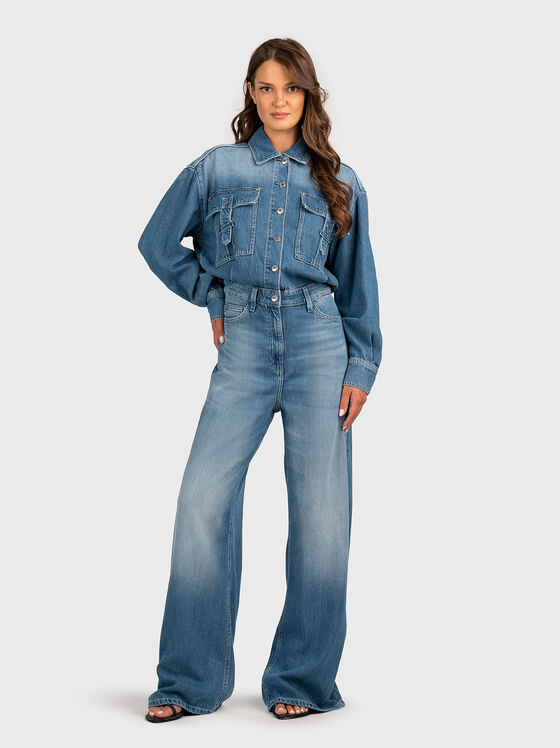 KINSLEY denim jumpsuit with worn effect - 1