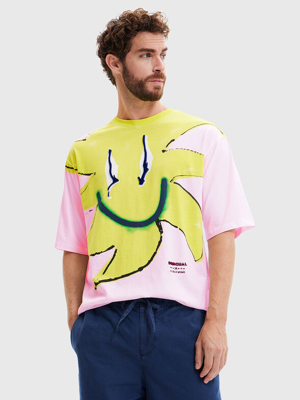 MIGUEL T-shirt in pale pink color with print - 1