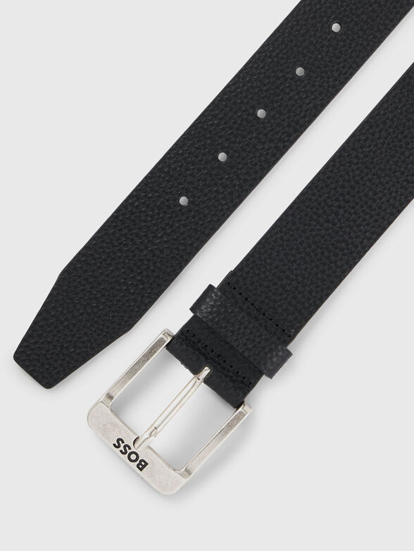 Leather belt with logo - 2