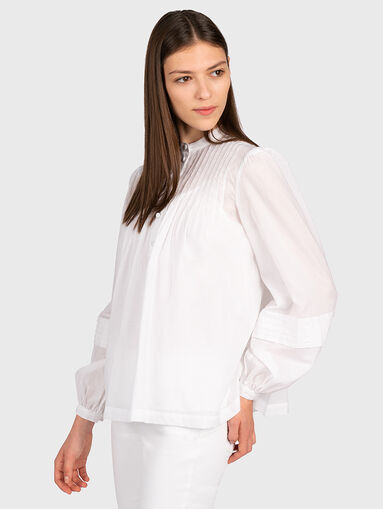 Cotton blouse in white color - 4