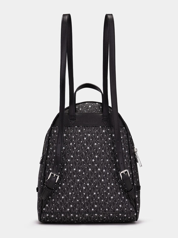 Black backpack with monogram print - 2