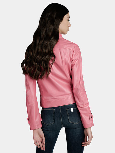 Leather jacket in pink color - 2