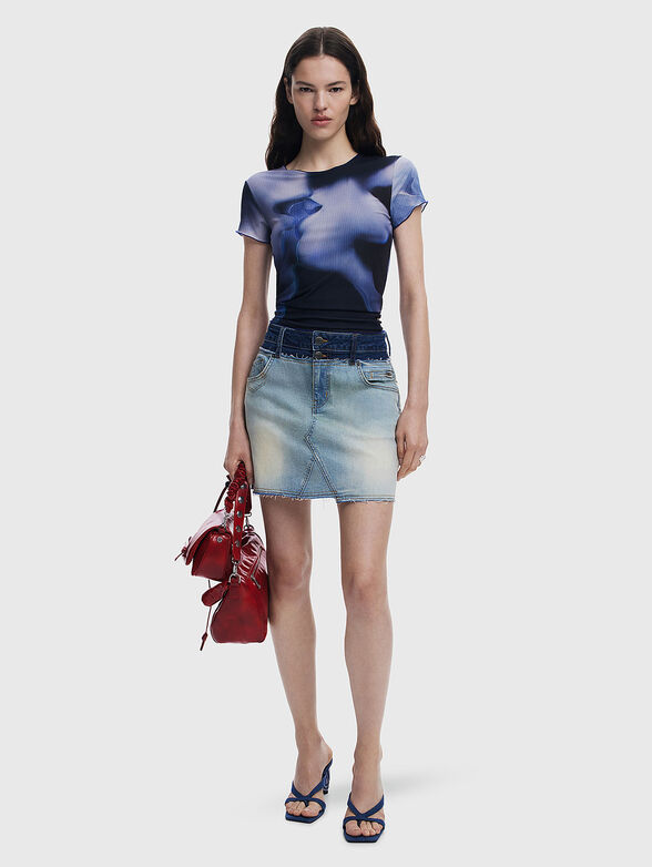 CINTU mini denim skirt with worn effect - 6