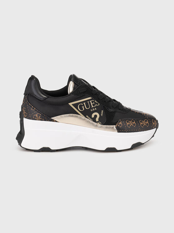 Sports shoes with gold logo accent - 1