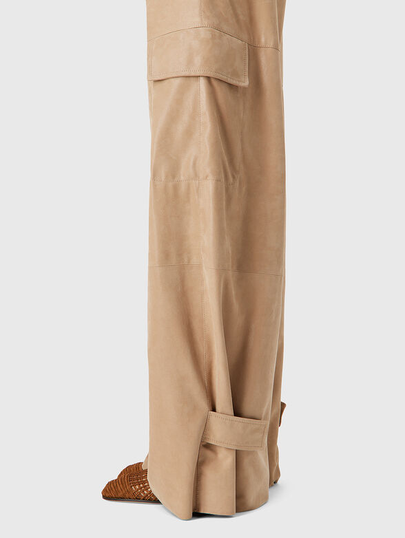 Leather trousers with cargo pocket - 3
