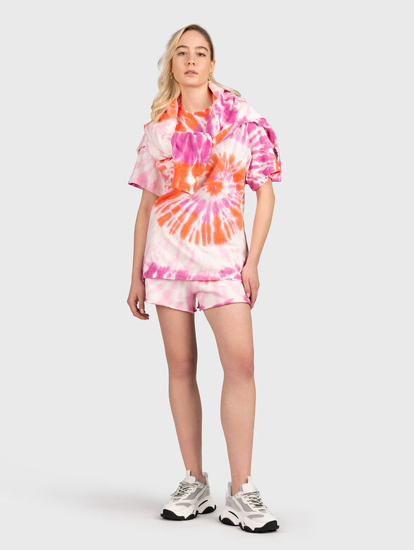 Cotton oversized T-shirt with abstract print - 1