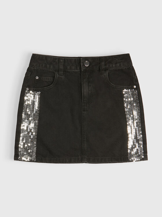 Denim skirt with accent sequins - 1