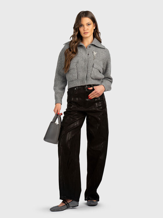 Cardigan with brooch  - 2