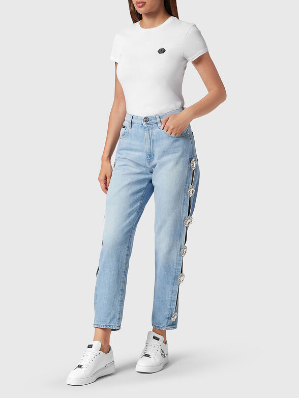 Light blue jeans with brooches - 4