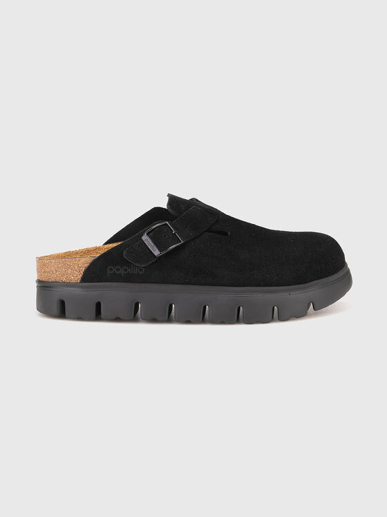 BOSTON black suede clogs - 1