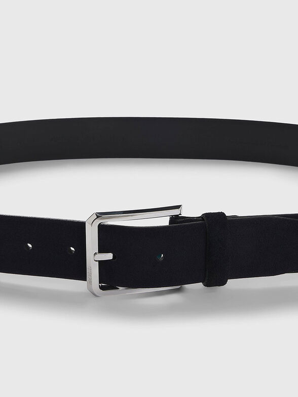 Suede belt with logo - 4