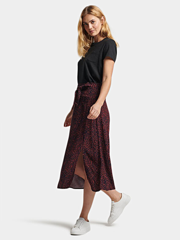 Midi skirt with floral print - 2