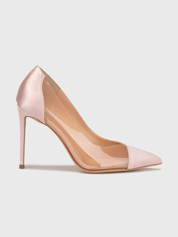 Black high-heeled shoes with sheer detail - 1