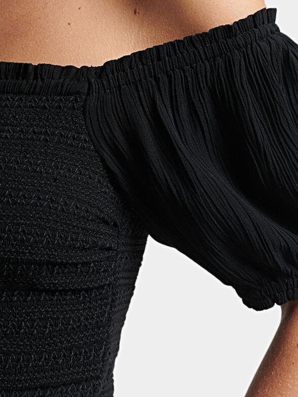 Black blouse with short sleeve - 3