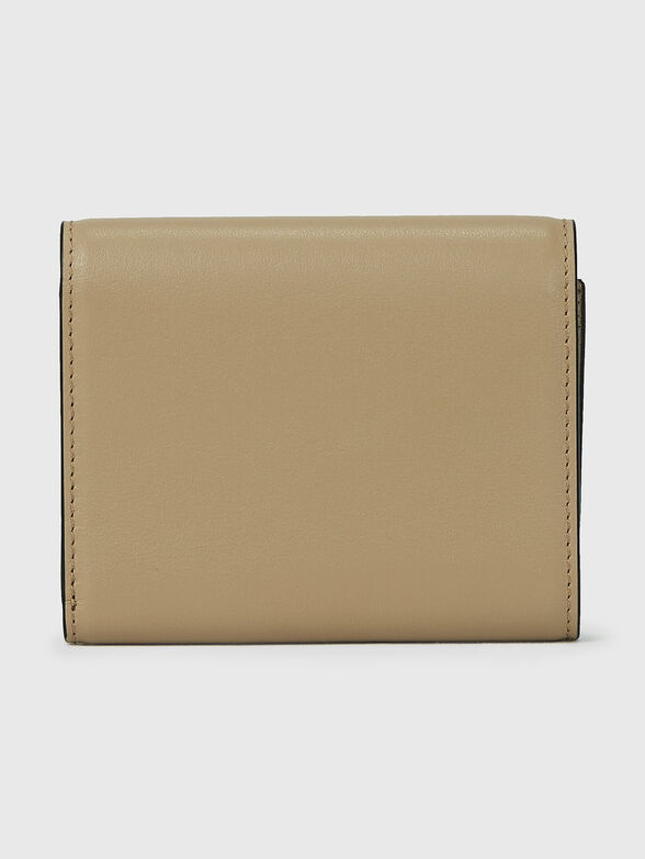 Leather wallet with golden logo detail - 2