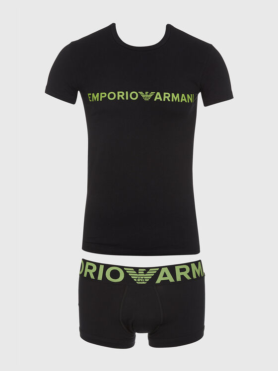 Комплект от боксерки и тениска с лого детайл - 1