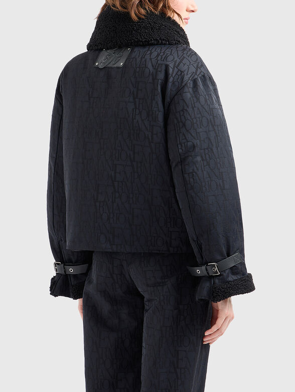 Wool jacket with monogram print - 3