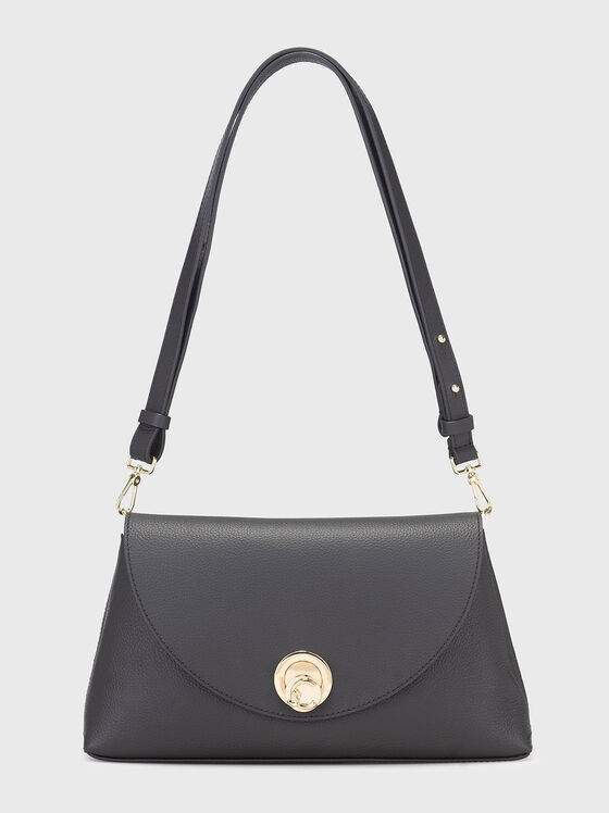 Кожена кросбоди чанта с релефна текстура - 1