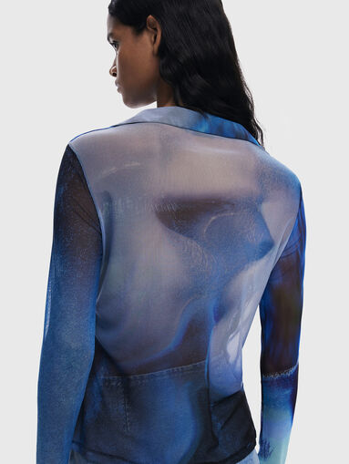 Tulle shirt with abstract print - 4