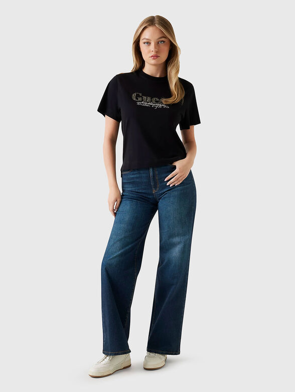 Cotton T-shirt with rhinestones - 2