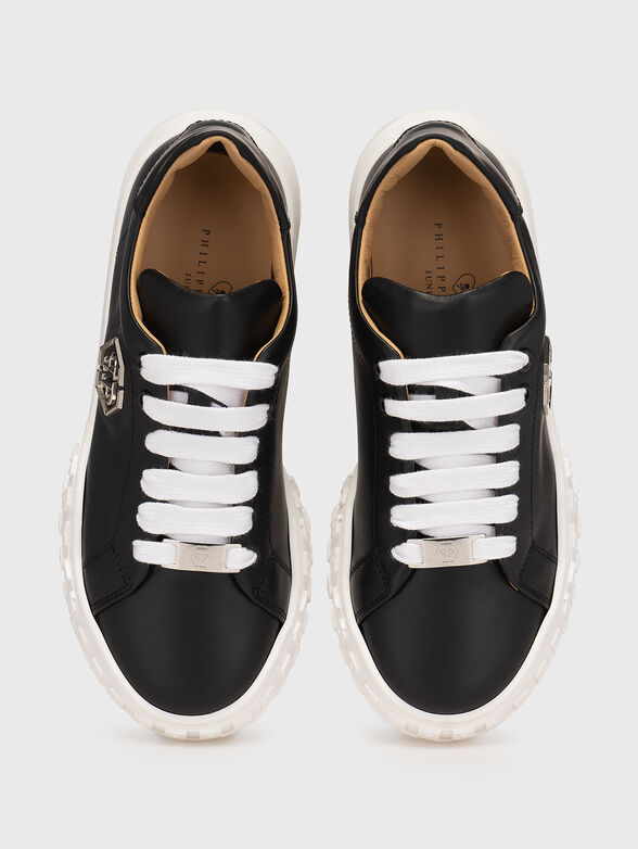 Leather sports shoes with logo details - 6