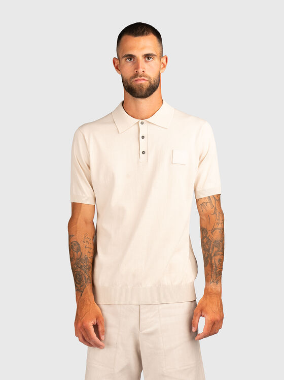 Short sleeved cotton polo shirt - 1