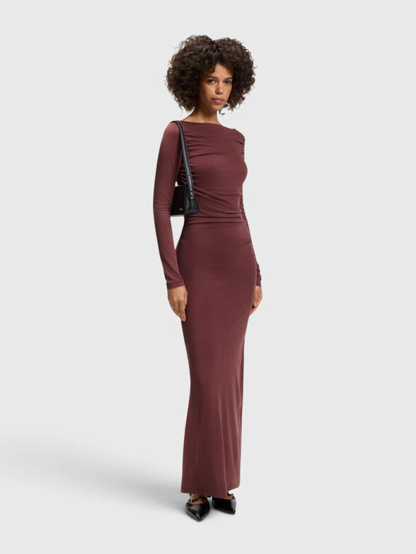 Slim fit brown dress - 2