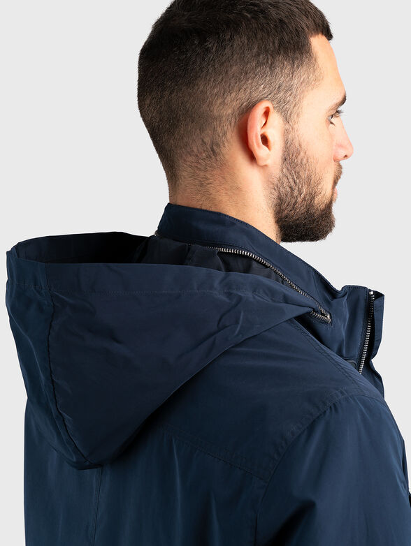 Hooded jacket with accent pockets - 3