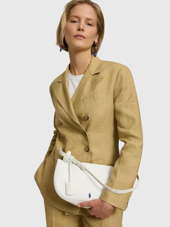 White leather bag with logo detail - 2