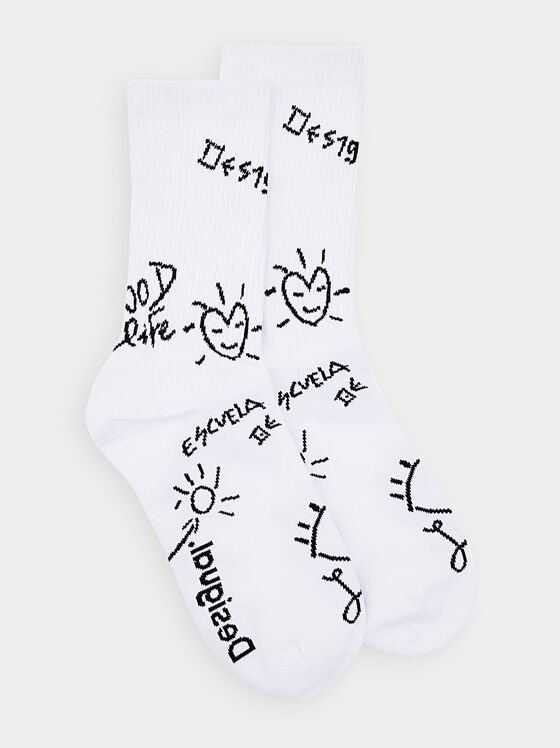 Чорапи с арт надписи - 1