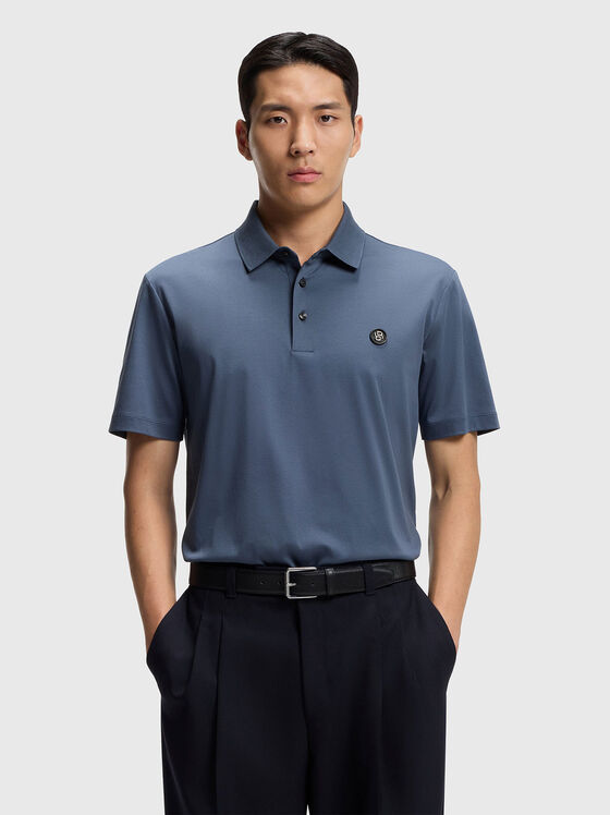 Памучен поло-шърт с монограмно лого - 1