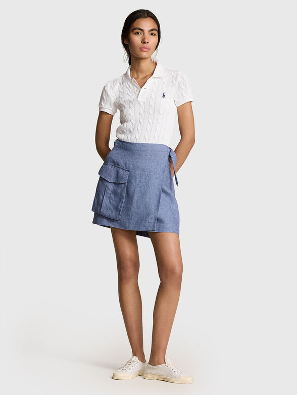 Cargo linen wrap skirt - 4