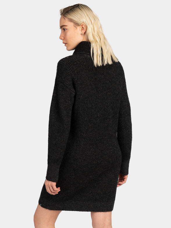 Knitted mini dress with turtleneck collar - 2