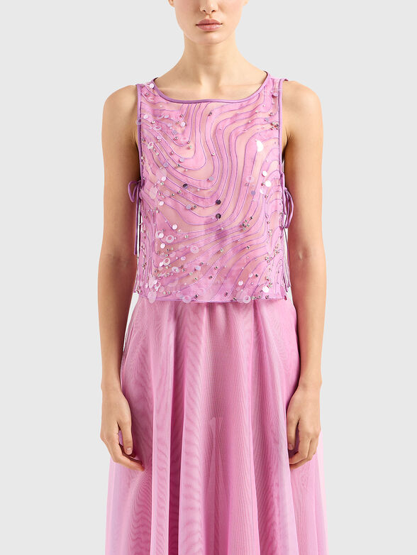 Top in pink with sequins - 1
