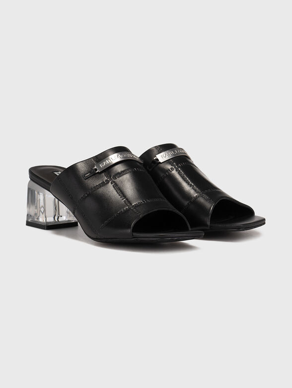 ICE BLOK leather slippers with logo detail - 2