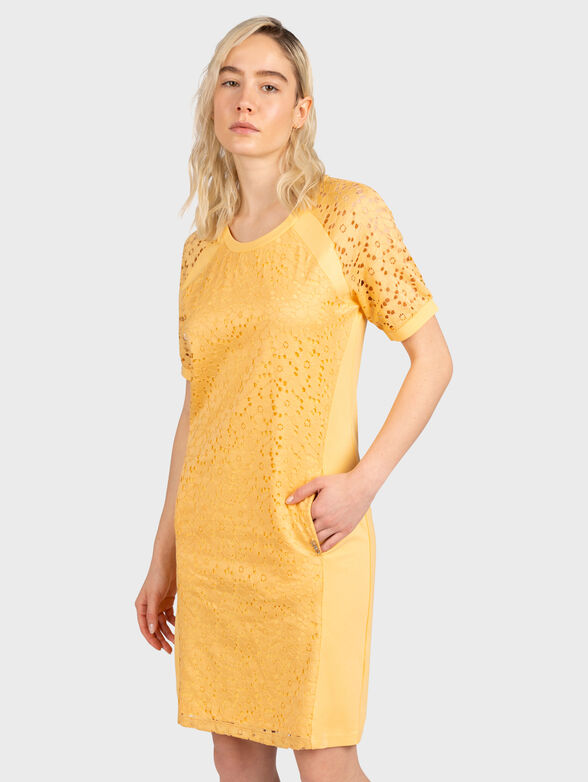 White dress with accent embroidery - 1