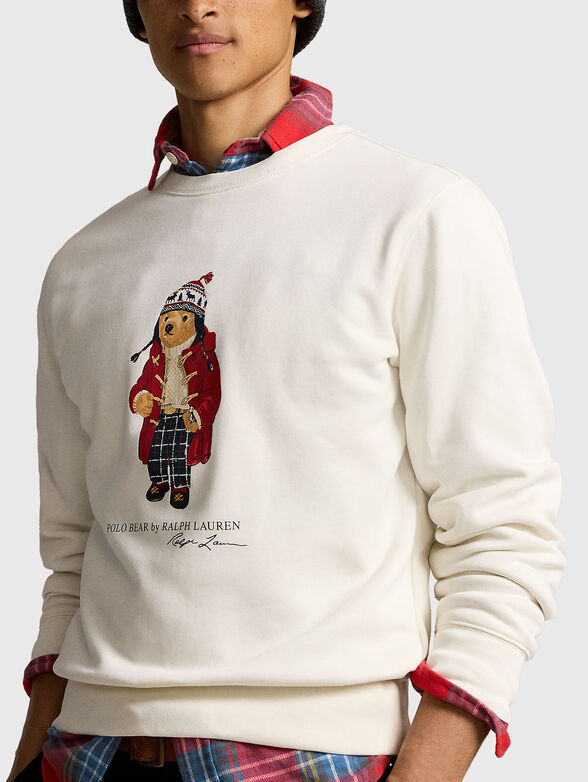 White sweatshirt with Polo Bear motif - 4