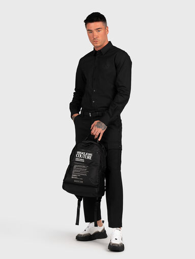 Black cargo pants with logo patch - 5