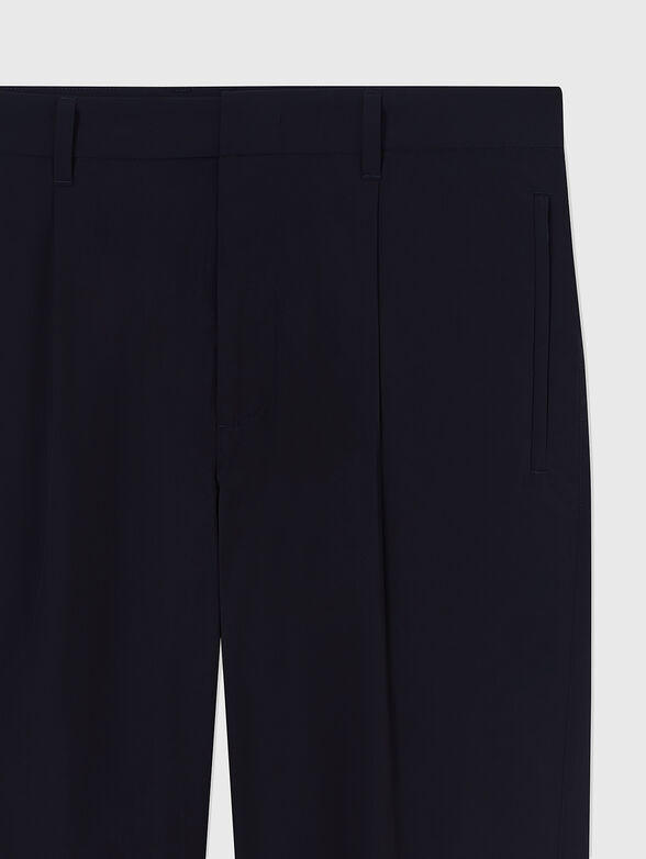 Dark blue pleated pants - 4