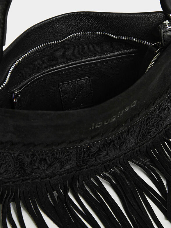 Leather sling bag with tassels - 6