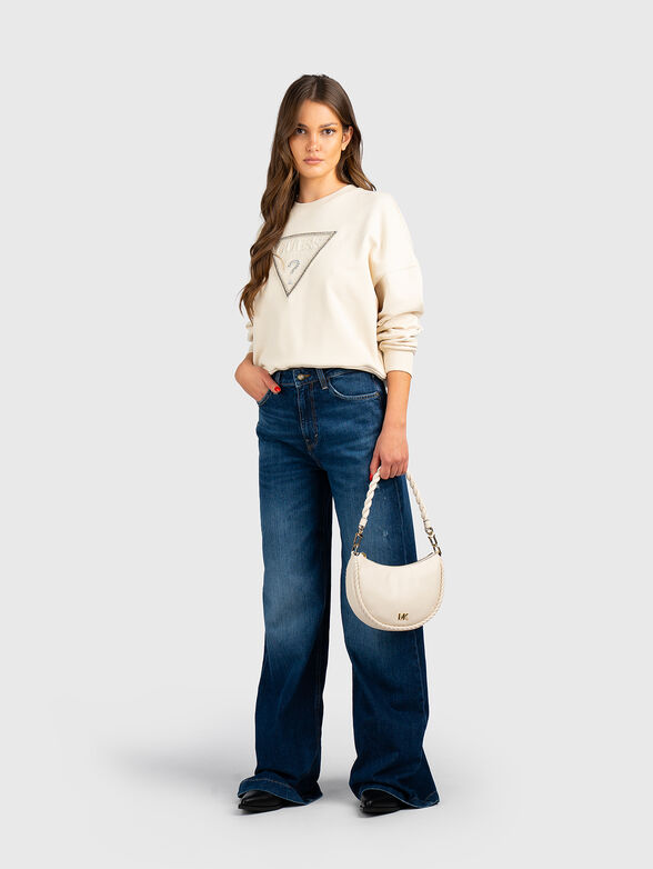 Triangle logo sweatshirt with rhinestones - 2