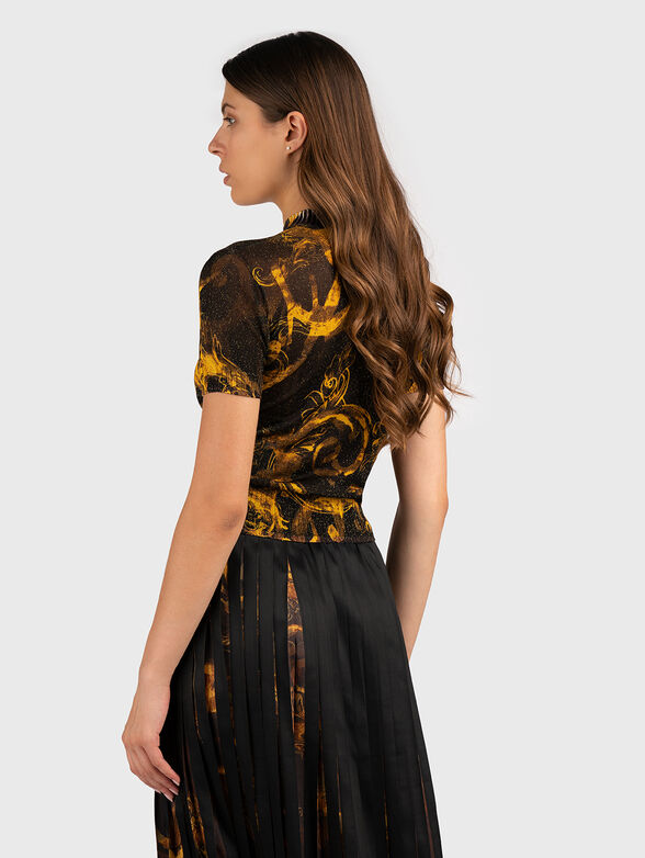 Sweater with short sleeves and baroque print - 2